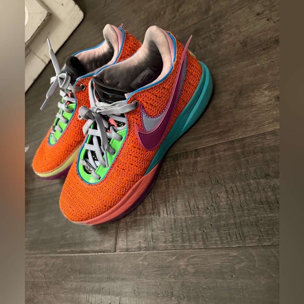 Nike Size 9 Nike LeBron Orange Blue Basketball Sneakers